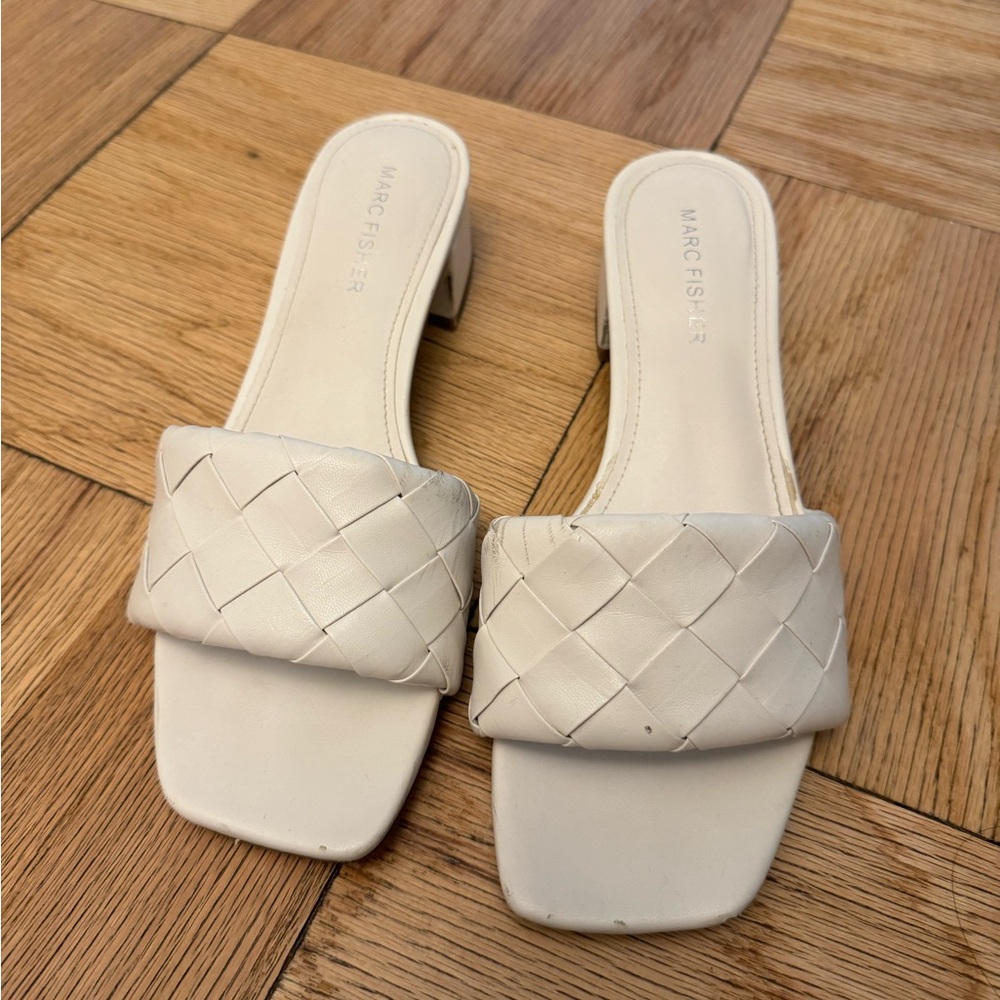 Marc Fisher White Casara Slide